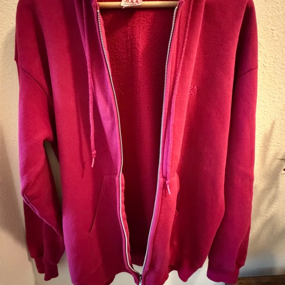 🇺🇸Vintage 90’s USA Olympics Hoodie, Dark Pink, Full Zip Embroidered Olympics, L - Picture 4 of 6